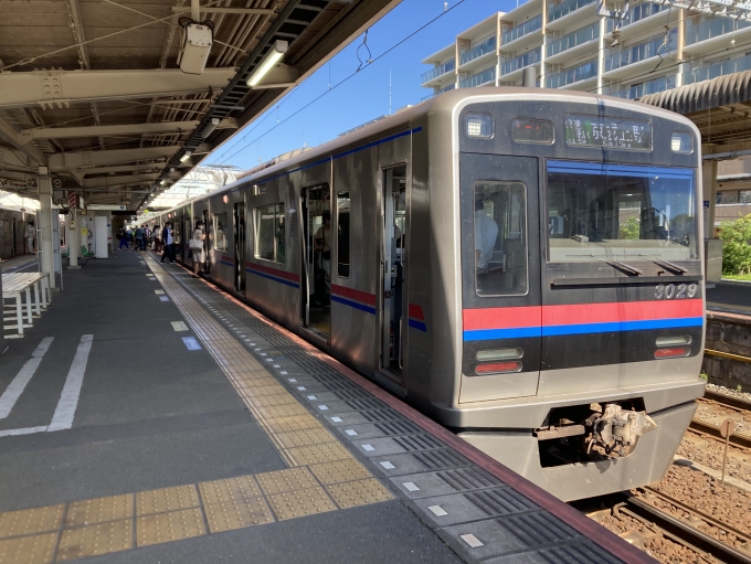 鉄道乗車記録の写真:乗車した列車(外観)(3)        「京成3000形3029編成8両。京成佐倉駅2番線。」