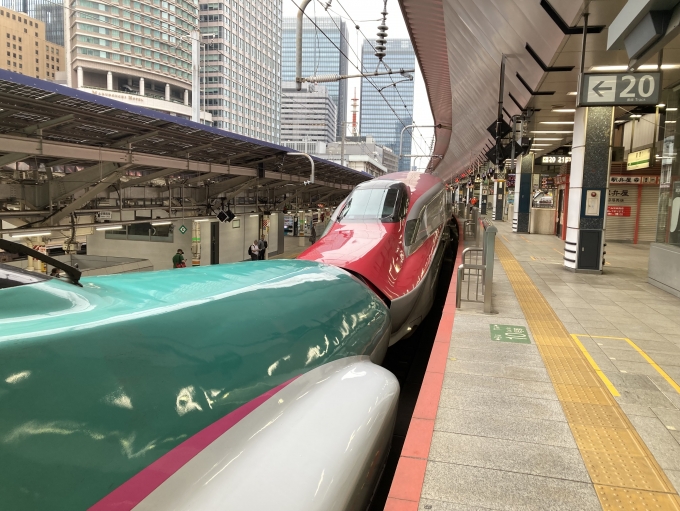 鉄道乗車記録の写真:列車・車両の様子(未乗車)(4)        「盛岡まで5049Mこまち49号秋田行を併結。」
