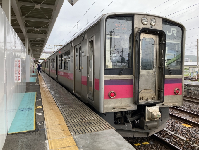 鉄道乗車記録の写真:乗車した列車(外観)(3)        「701系秋アキN13編成３両。大館駅1番線。」