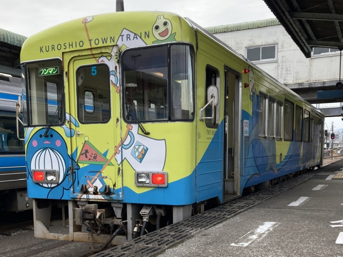 鉄道乗車記録の写真:乗車した列車(外観)(3)        「土佐くろしお鉄道TKT-8000形。中村駅2番のりば。」