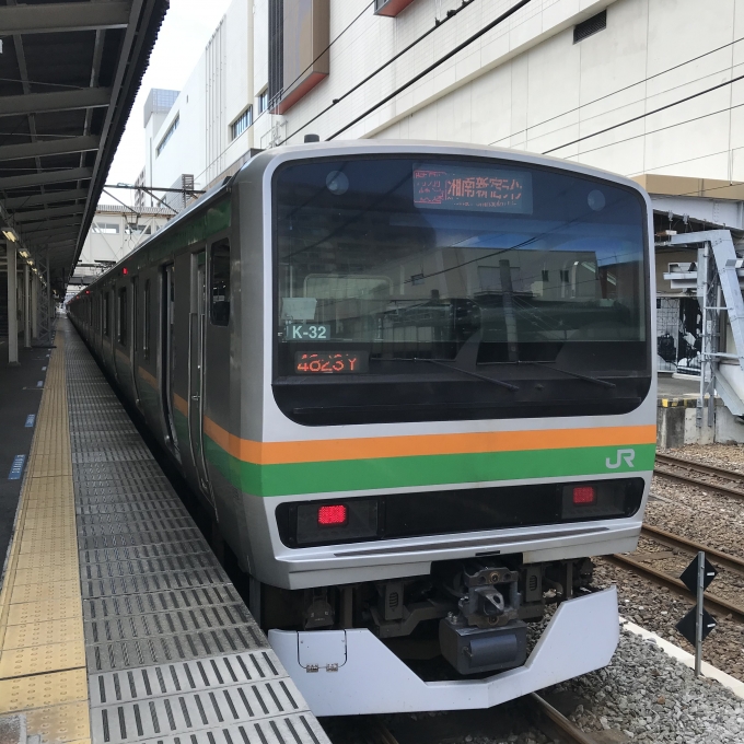 鉄道乗車記録の写真:乗車した列車(外観)(3)        「K-32編成。湘南新宿ライン特別快速小田原行。」