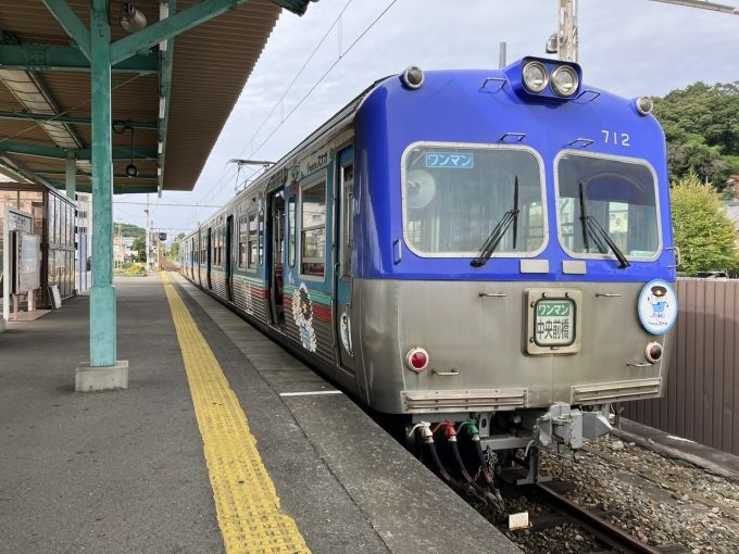 鉄道乗車記録の写真:乗車した列車(外観)(3)        「上毛電鉄700形712-722編成。西桐生駅1番線。」