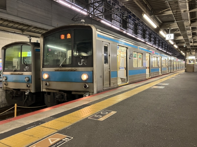 鉄道乗車記録の写真:乗車した列車(外観)(3)        「205系近ナラNE405編成。京都駅9番のりば。」
