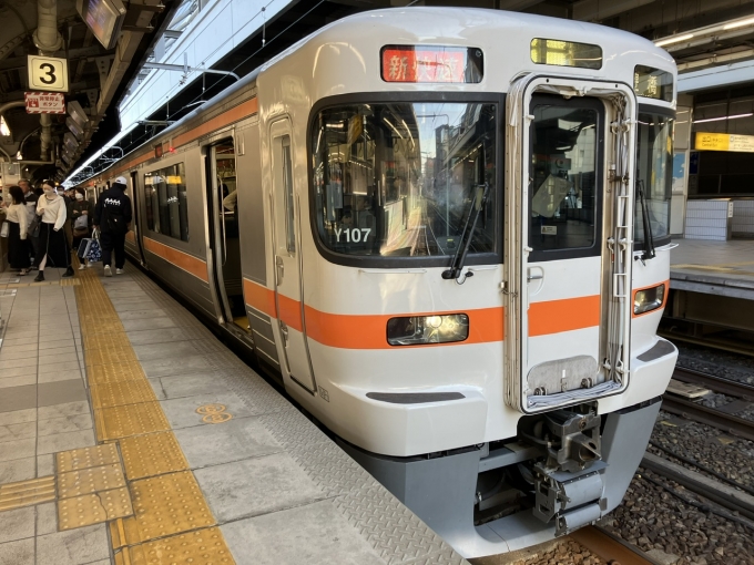 鉄道乗車記録の写真:乗車した列車(外観)(3)        「313系海カキY107編成。名古屋駅3番線。」