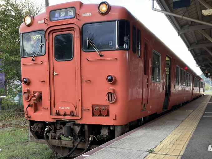 鉄道乗車記録の写真:乗車した列車(外観)(3)        「福トヨ所属キハ47 1106＋キハ47 10。浜坂駅3番のりば。 」
