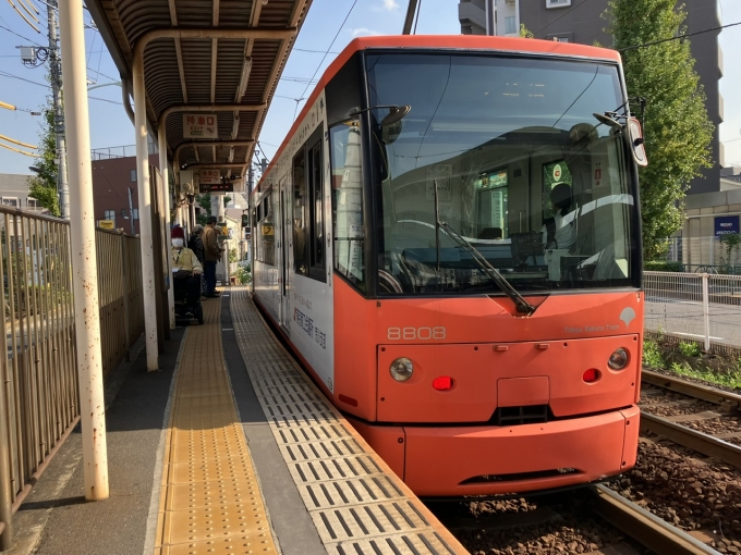 鉄道乗車記録の写真:乗車した列車(外観)(3)        「東京都交通局8800形。熊野前上り線停車場。」