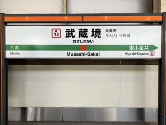 武蔵境駅から立川駅の乗車記録(乗りつぶし)写真