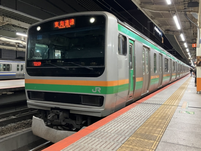 鉄道乗車記録の写真:乗車した列車(外観)(3)        「E231系宮ヤマU513編成+ E231系宮ヤマU55編成。横浜駅6番線。」
