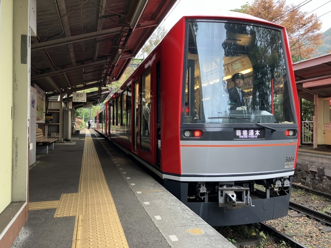 鉄道乗車記録の写真:乗車した列車(外観)(7)        「箱根登山鉄道3000形+1000・2000形 2003F編成。大平台2番線。」