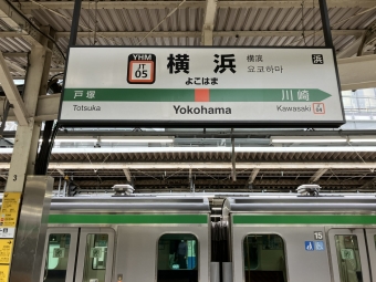 写真:横浜駅の駅名看板