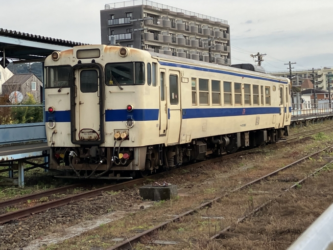 鉄道乗車記録の写真:乗車した列車(外観)(30)        「鹿ミサ所属キハ40 8065。志布志駅発着のりば。」