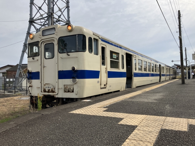 鉄道乗車記録の写真:乗車した列車(外観)(5)        「鹿ミサ所属キハ47 8119+キハ47 9083。油津駅1番のりば。」