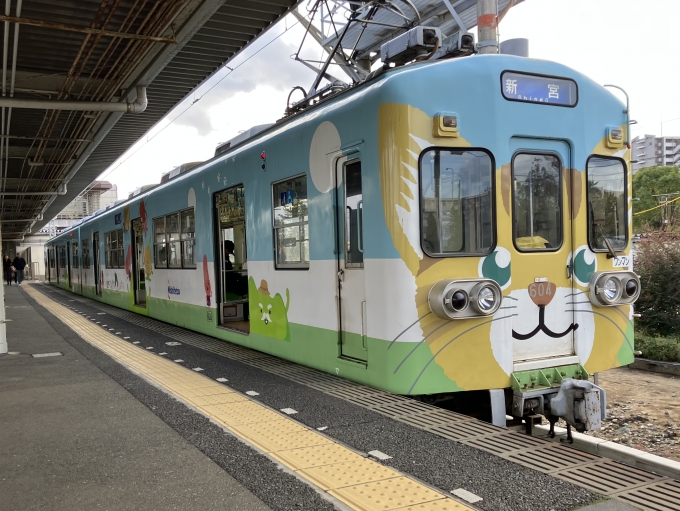 鉄道乗車記録の写真:乗車した列車(外観)(3)        「西鉄600形604+654。西鉄貝塚駅1番のりば。」