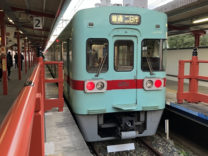 鉄道乗車記録の写真:乗車した列車(外観)(4)        「西鉄6000形6052F編成。太宰府駅2番のりば。」
