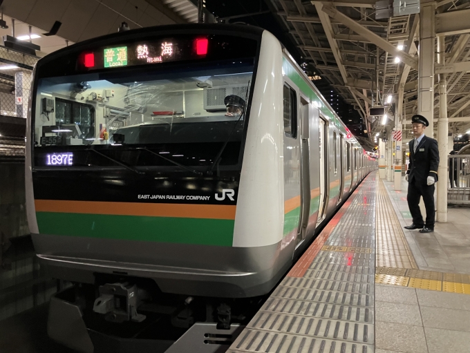鉄道乗車記録の写真:乗車した列車(外観)(3)        「E231系宮ヤマU507編成 + E233系横コツE-55編成15両。東京駅10番線。」