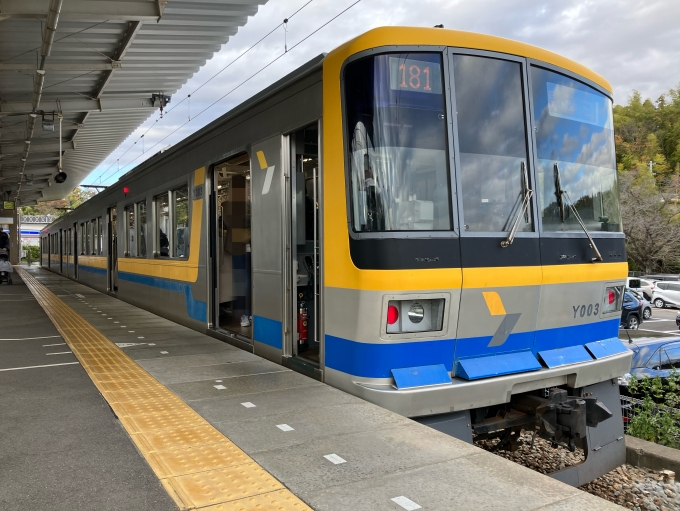 鉄道乗車記録の写真:乗車した列車(外観)(4)        「横浜高速鉄道Y000系Y003F編成。こどもの国駅発着線。
」