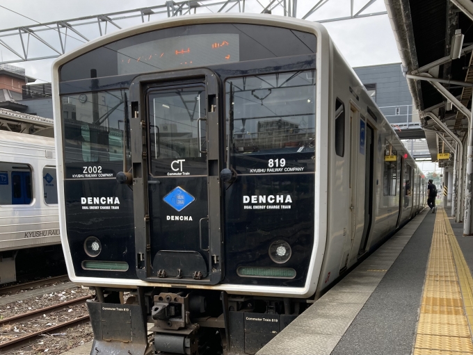鉄道乗車記録の写真:乗車した列車(外観)(3)        「BEC819系本チクZ002編成。直方駅3番のりば。」