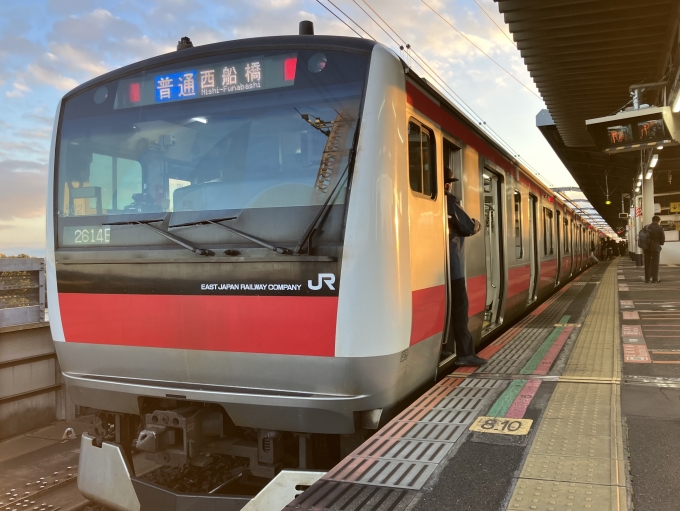 鉄道乗車記録の写真:乗車した列車(外観)(3)        「E233系千ケヨ502編成。新木場駅1番線。」