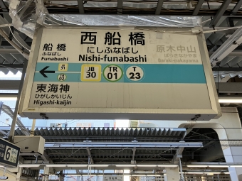 西船橋駅から東葉勝田台駅の乗車記録(乗りつぶし)写真