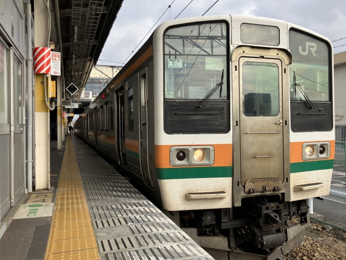 鉄道乗車記録の写真:乗車した列車(外観)(3)        「211系高タカA26編成。新前橋駅1番線。」