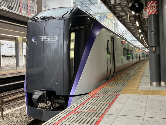 鉄道乗車記録の写真:乗車した列車(外観)(3)        「E353系長モトS118編成。新宿駅9番線。」