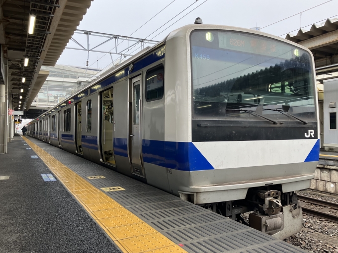 鉄道乗車記録の写真:乗車した列車(外観)(3)        「E531系水カツK458編成。勝田駅3番線。」