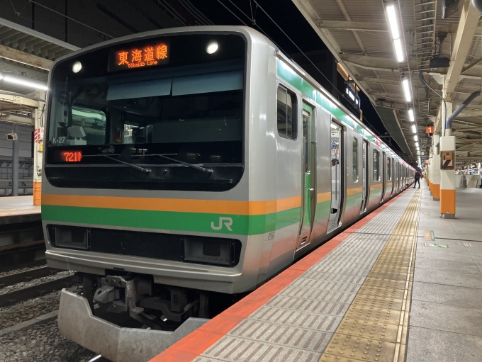 鉄道乗車記録の写真:乗車した列車(外観)(3)        「E231系横コツK-27編成+E233系宮ヤマU220編成。横浜駅6番線。」