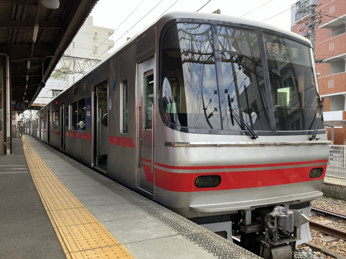 鉄道乗車記録の写真:乗車した列車(外観)(9)        「名鉄6000系6013編成。須ケ口駅4番線。」