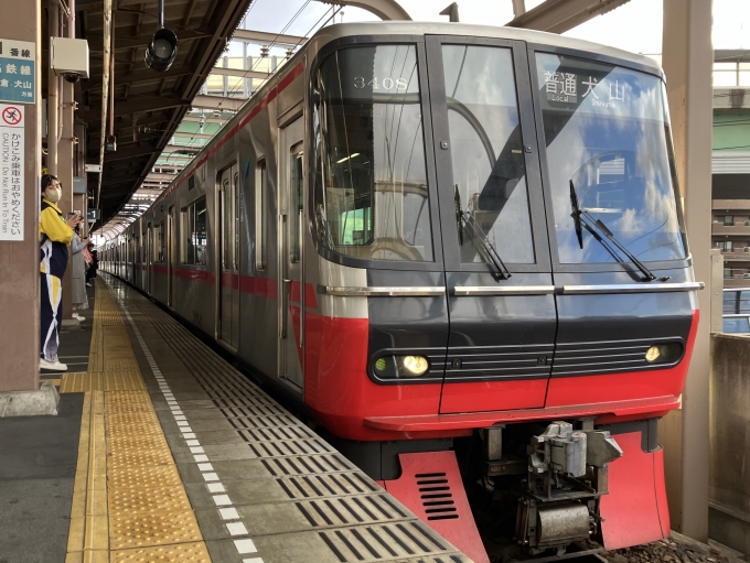 鉄道乗車記録の写真:乗車した列車(外観)(3)        「名鉄3300系3308F編成4。上小田井駅1番線。」