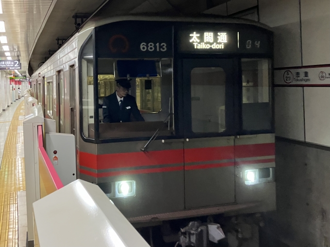 鉄道乗車記録の写真:乗車した列車(外観)(3)        「名古屋市営地下鉄6000形6113H編成。徳重駅2番線。」