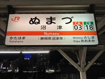沼津駅から横浜駅の乗車記録(乗りつぶし)写真