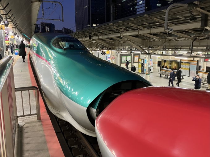 鉄道乗車記録の写真:乗車した列車(外観)(4)        「E6系北アキZ11編成＋E5系仙セシU16編成。東京駅20番線。」