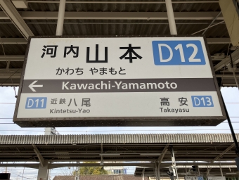 河内山本駅から近鉄八尾駅の乗車記録(乗りつぶし)写真