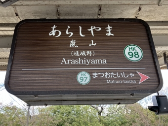 嵐山駅から桂駅の乗車記録(乗りつぶし)写真