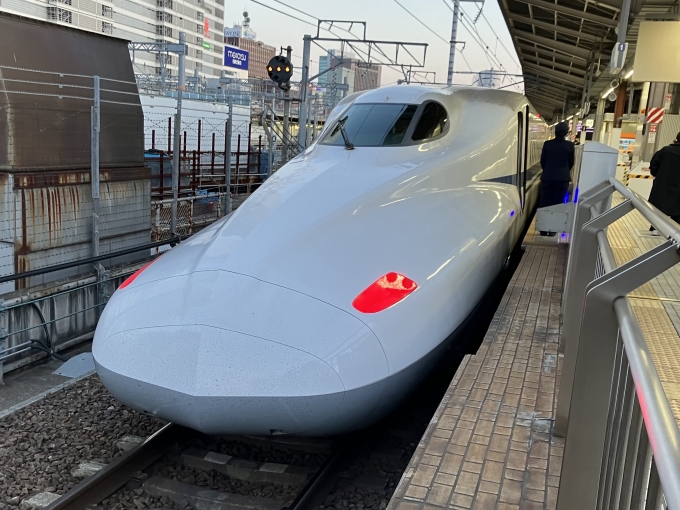鉄道乗車記録の写真:乗車した列車(外観)(3)        「N700系新幹線幹トウG25編成。名古屋駅14番線。」