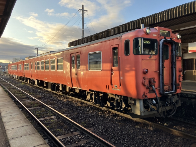 鉄道乗車記録の写真:乗車した列車(外観)(12)        「岡オカ キハ47 1005+中オカ キハ47 2001。備中高松駅2番のりば。」