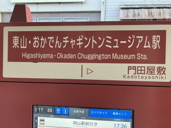 東山・おかでんミュージアム駅停留場 写真:駅名看板