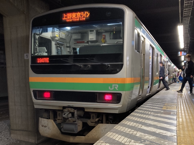鉄道乗車記録の写真:乗車した列車(外観)(3)        「E231系宮ヤマU509編成。高崎駅8番線。」