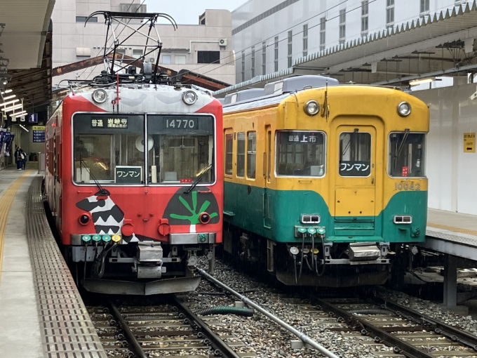 鉄道乗車記録の写真:乗車した列車(外観)(9)        「富山地鉄14760形14769F編成。電鉄富山駅1番線。」