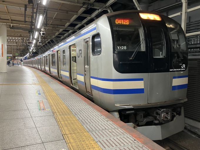鉄道乗車記録の写真:乗車した列車(外観)(3)        「E217系横クラY28編成。横浜駅10番線。」