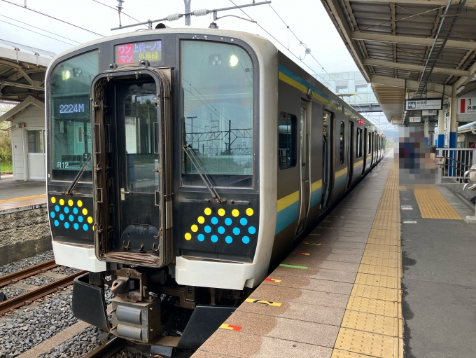 鉄道乗車記録の写真:乗車した列車(外観)(3)        「E131系千マリR12編成。JR大原駅1番線。」