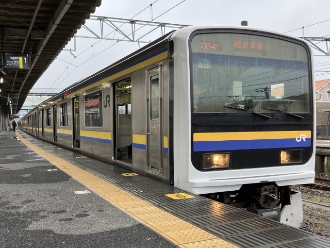 鉄道乗車記録の写真:乗車した列車(外観)(3)        「209系千マリC623編成。銚子駅1番線。」