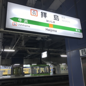 拝島駅から奥多摩駅の乗車記録(乗りつぶし)写真