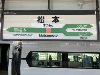 写真:松本駅の駅名看板