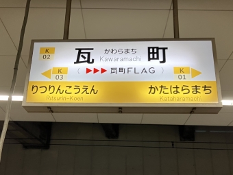 瓦町駅から琴電琴平駅の乗車記録(乗りつぶし)写真