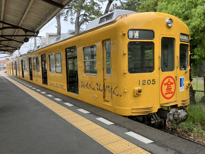 鉄道乗車記録の写真:乗車した列車(外観)(5)        「高松琴平電気鉄道1200形電車。琴電琴平駅1番線。」