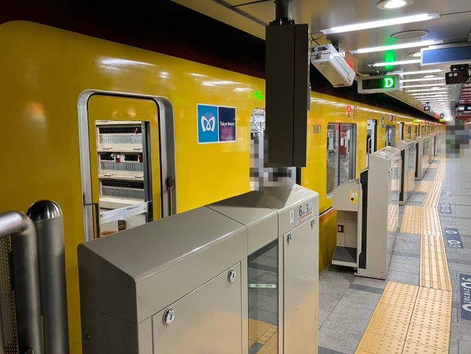 鉄道乗車記録の写真:乗車した列車(外観)(4)     「東京メトロ1000系1107F編成。浅草駅2番線。」