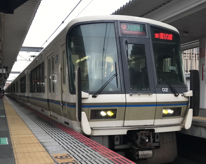 鉄道乗車記録の写真:乗車した列車(外観)(3)        「221形近ナラNA419編成＋221形近ナラNA416編成。奈良駅2番のりば。」