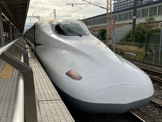 鉄道乗車記録の写真:乗車した列車(外観)(4)        「N700系新幹線幹オサX38編成。三島駅5番線。」