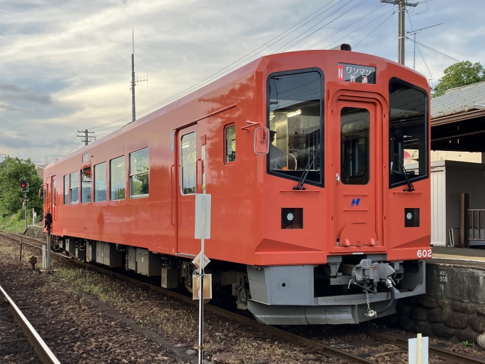 鉄道乗車記録の写真:乗車した列車(外観)(3)        「長良川鉄道ナガラ600形気動車。関駅1番線。」